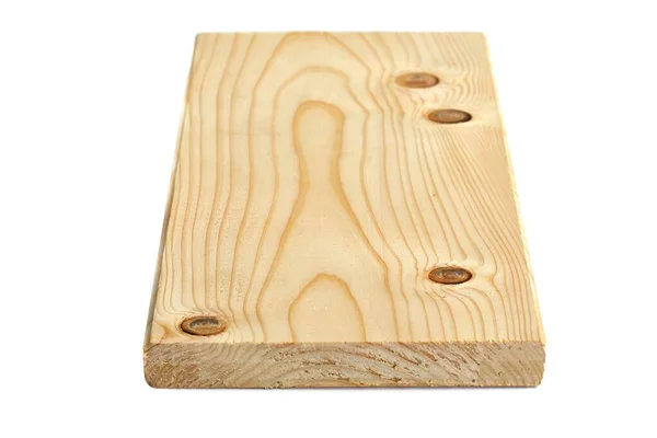 Wooden Plank Lumber Piece White Background — Stock Photo, Image