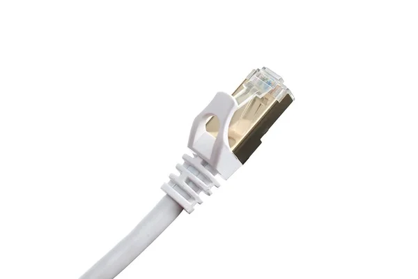 Nätverk Utp Kabel Kontakt Isolerad Vit Bakgrund — Stockfoto