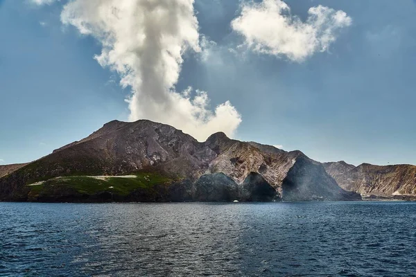 White Island Vulkan Neuseeland Dampf Steigt Aus Vulkanischer Aktivität Auf — Stockfoto