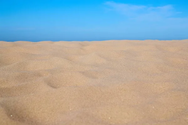 Lines Soft Sand Sandy Beach Clear Blue Sky Hot Summer — Stock Photo, Image