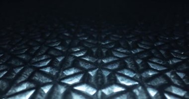 Metal ızgara yansıtan ışık, kamera hareketi, engebeli üç boyutlu yüzey, geometrik yapı, geleceksel yapı