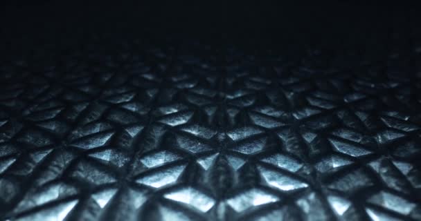 Metallgitterplattform Die Licht Reflektiert Kamerabewegung Holprige Oberfläche Geometrische Struktur Futuristische — Stockvideo