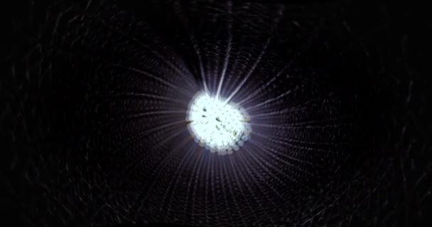 Блискуче Ядерне Ядро Виділяє Яскраве Випромінювання Абстрактний Візуальний Ефект Темної — стокове відео