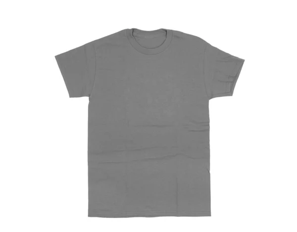 白色背景下的灰色T恤 — 图库照片