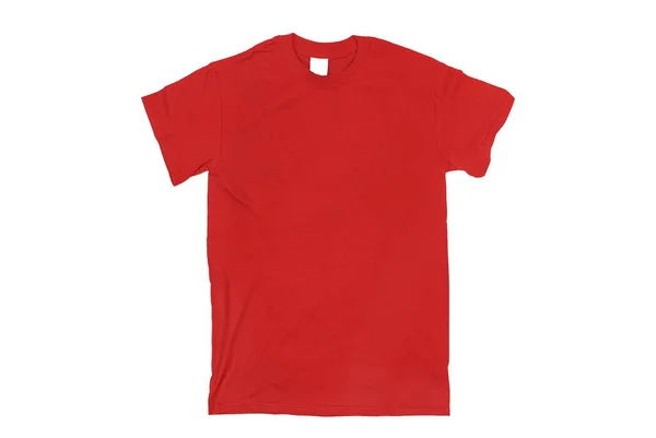 Beyaz Arkaplanda Kırmızı Boş Tişört — Stok fotoğraf