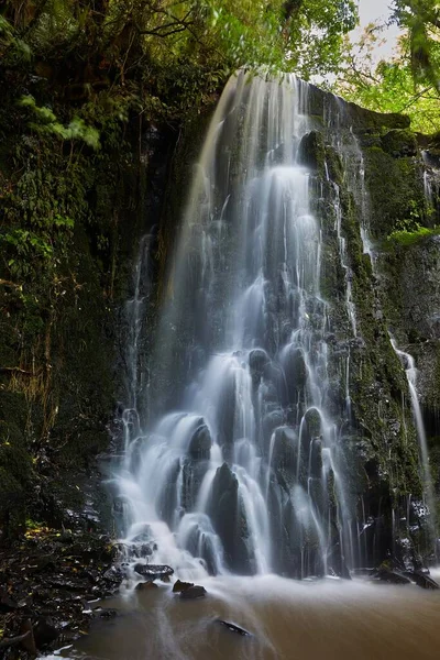 Waterval Rotsen Nieuw Zeeland — Stockfoto