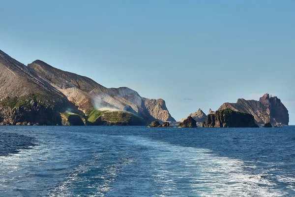 Vulcano White Island Nuova Zelanda Vapore Che Sale Dall Attività — Foto Stock