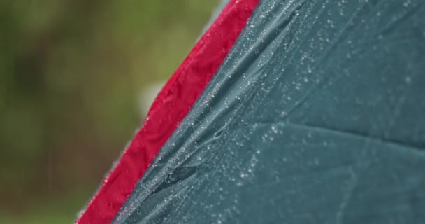 Raining Tent Camping Summer Lshower — Stock Video