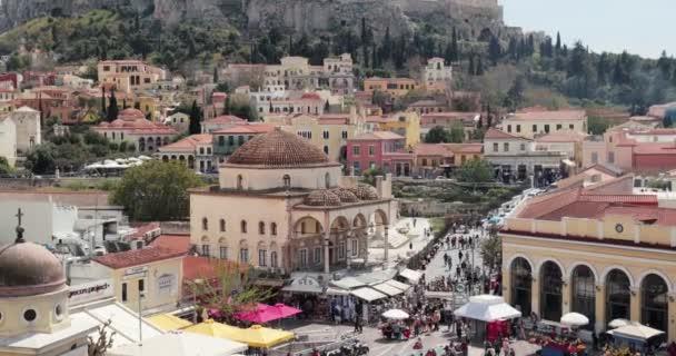 Афіни Греція Квітня 2023 Року Панорамний Вид Історичний Центр Афін — стокове відео