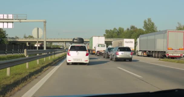 Budapest Ungarn September 2021 Autofahren Mit Stau Langsames Vorankommen Auf — Stockvideo