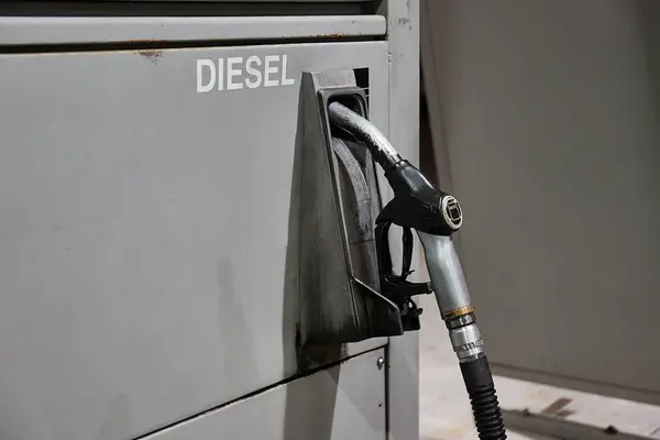 Fuel station pump diesel nozzle on pump for trucks