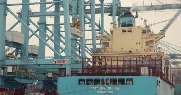 Rotterdam Hollanda Eylül 2023 Konteynırlar Avrupa Nın Işlek Limanı Olan — Stok video