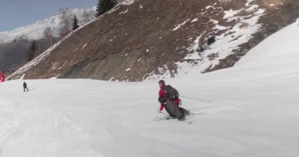 Alps 스키를 빠르게 프레임 Dslr — 비디오
