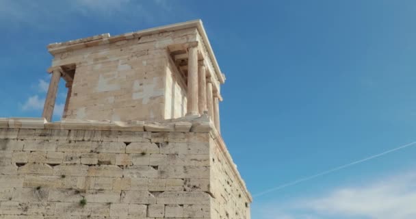 Antichi Pilastri Dell Acropoli Atene Punto Riferimento Dell Antica Civiltà — Video Stock