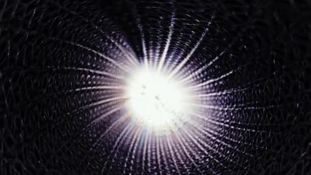 放射線を放出する光沢のある核コア 抽象的なダークエネルギービジュアルビデオ効果 サイエンスフィクション — ストック動画
