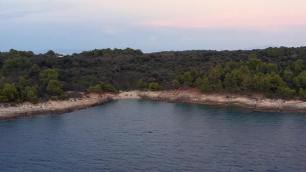 Hırvat Deniz Kıyıları Akşam Premantura Cape Kamenjak Popüler Plajlarda Hava — Stok video
