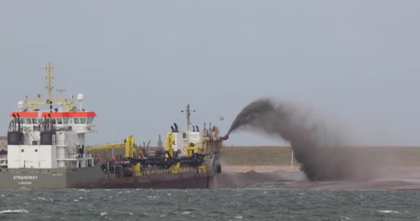 Rotterdam Niederlande September 2023 Baggerschiff Hafen Von Rotterdam Der Nähe — Stockvideo