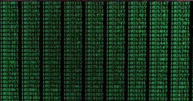 Bir bilgisayar ekranında asal sayılar hesaplanmış kaydırma, basit programlama, matematiksel hesaplama