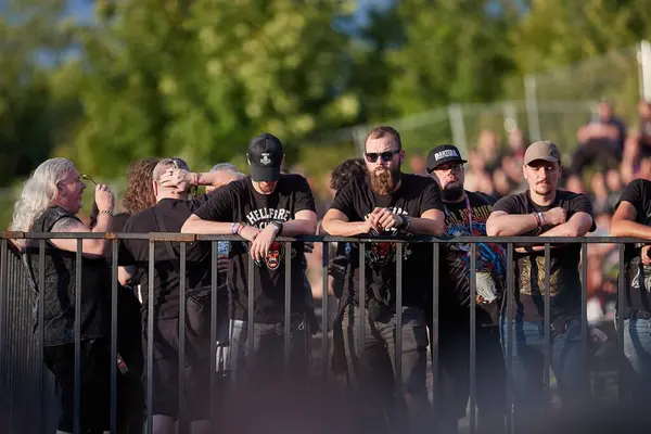 stock image Jaromer, Czechia - August 5, 2023: People at the famous Brutal Assault festival waiting for a band to play