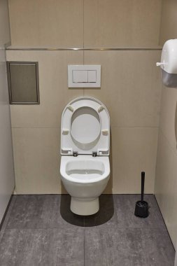 Dar fayanslı banyoda tuvalet.