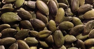 Yığınla makro kaydırak görüntüde kabak çekirdeği, sonda merceği