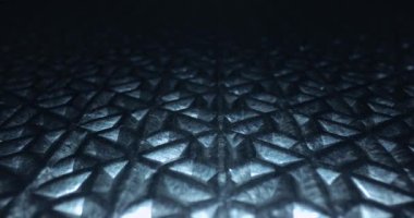 Metal ızgara platformu 3B yansıtan ışık, kamera hareketi, engebeli yüzey, geometrik yapı, geleceksel yapı
