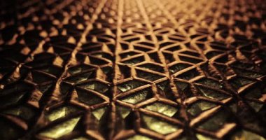 Metal şebeke yansıtan ışık, kamera hareketi, engebeli 3D yüzey, geometrik yapı, gelecekteki inşaat tümseği haritalama