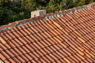 Bir evin çatısındaki baca.