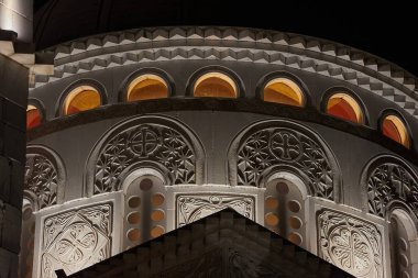 İsa 'nın Dirilişi Katedrali, Podgorica, Karadağ, gece detayları