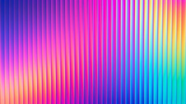 Neon tırtıklı fraktal cam doku, canlı pastel gradyan ve parlak pürüzsüz flüt dikey çizgiler. Modern görsel sanat projesi için fütürist tonları ve ışıltılı renkleri harmanlayan cesur dinamik tasarım