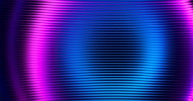 Parlak dairesel floresan gradyan desenli, kaburgalı camsı desenli neon karışımı renk akışı. Nabzı hisset ve ışıldayan dalgalarla birlikte fraktal tünelin neon çukuruna dal. Vektör illüstrasyonu