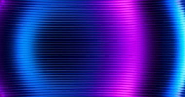 Parlak dairesel floresan gradyan desenli, kaburgalı camsı desenli neon karışımı renk akışı. Nabzı hisset ve ışıldayan dalgalarla birlikte fraktal tünelin neon çukuruna dal. Vektör illüstrasyonu