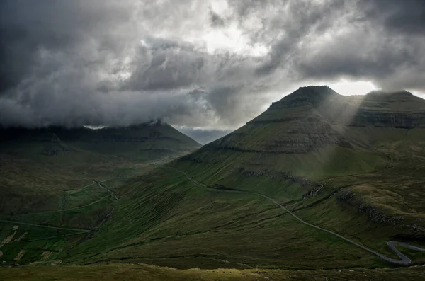 Sentiero Gongutrur Hvithamar Nelle Isole Faroe — Foto Stock