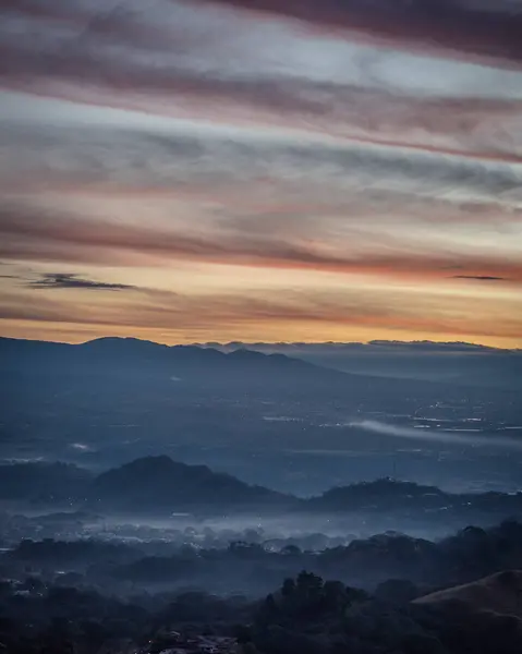 Wschód Słońca Nad Atenami Kostaryka Zdjęcie Stockowe