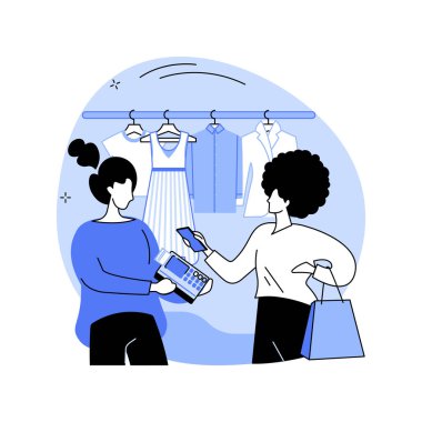 İndirim kodu karikatür vektör çizimleri. Satış elemanı, indirim kodu, müşteri hizmetleri, ticaret mesleği, akıllı perakende, moda butik satışları, alışveriş günü vektör karikatürü..