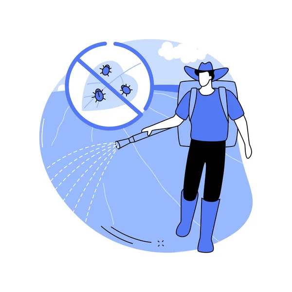 Insecticiden Geïsoleerde Cartoon Vector Illustraties Jonge Boer Doodt Insecten Met — Stockvector
