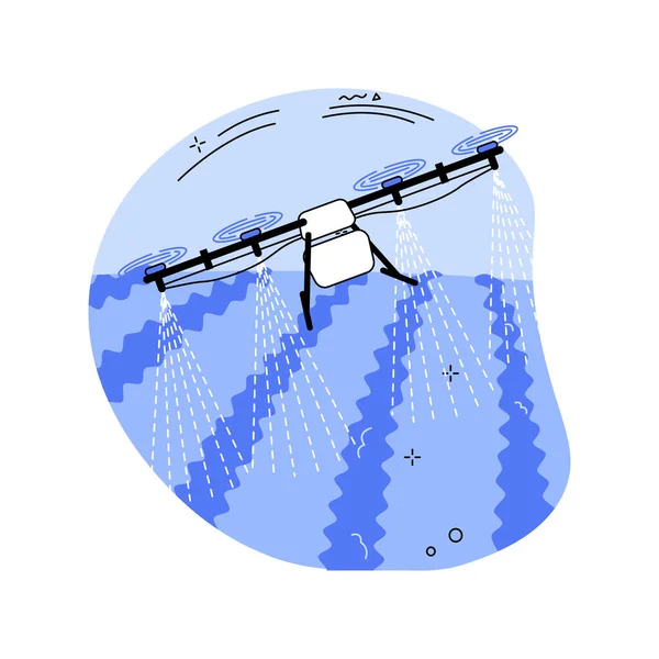 Herbicidas Isolados Ilustrações Vetoriais Desenhos Animados Drone Com Pulverizador Mata —  Vetores de Stock
