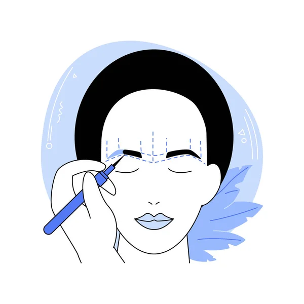 Permanenta Ögonbryn Isolerade Tecknad Vektor Illustrationer Kosmetolog Gör Permanenta Ögonbryn — Stock vektor