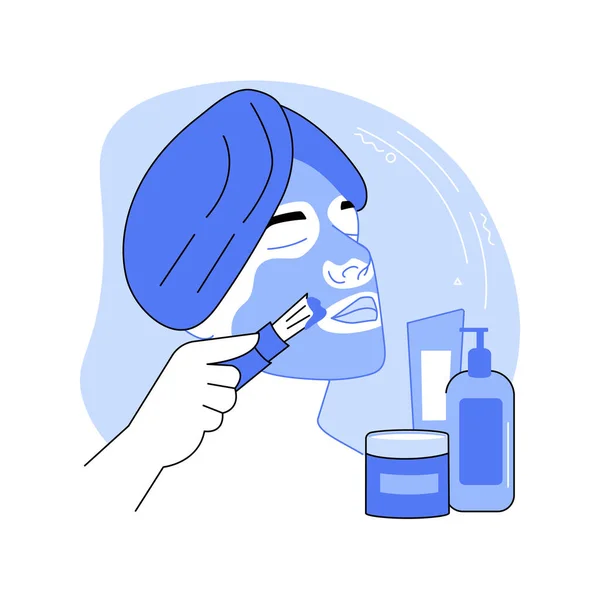 Face Mask Isolated Cartoon Vector Illustrations Young Woman Receiving Chemical — Stock Vector