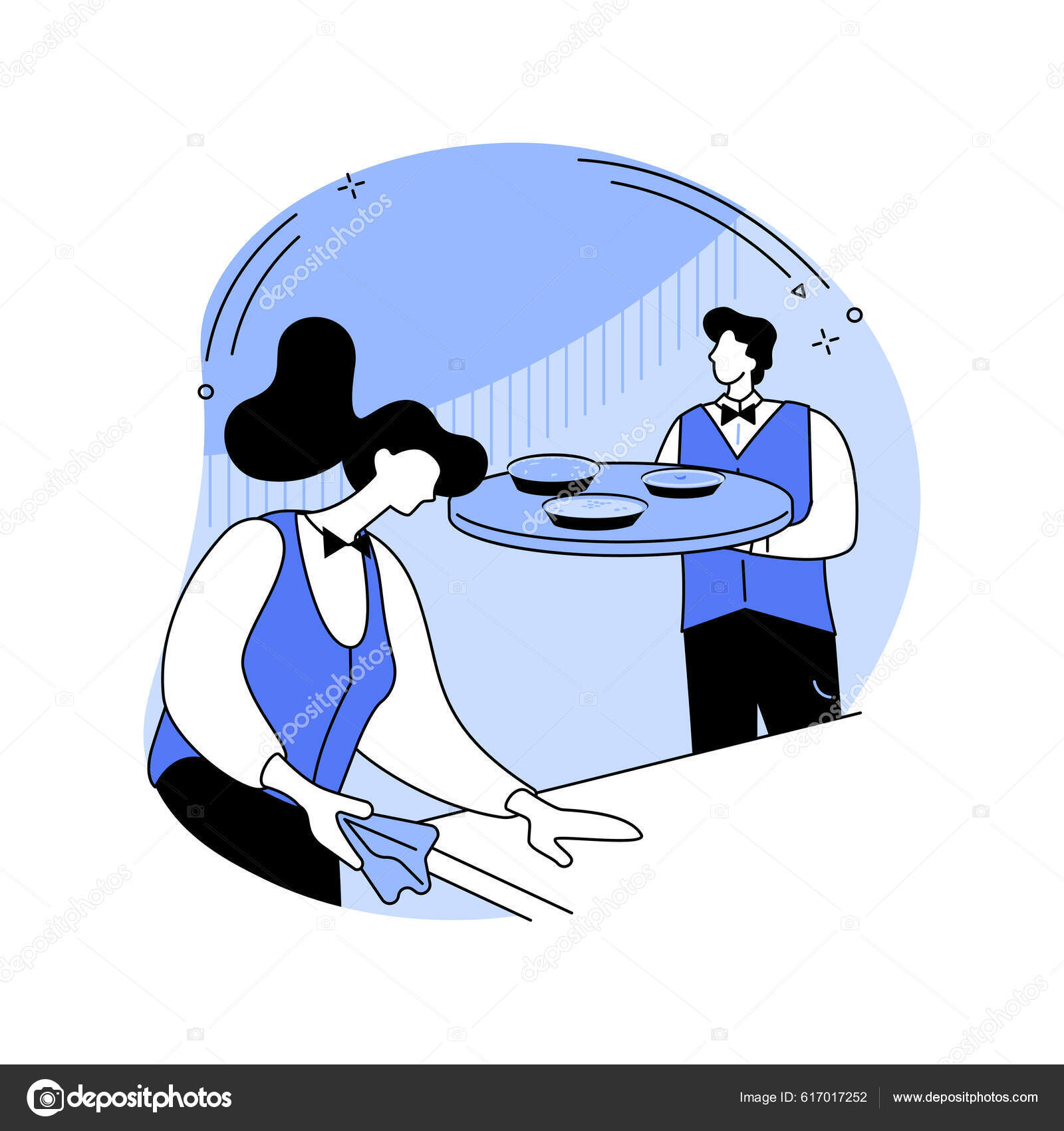 Restaurant Routine Isolated Cartoon Vector Illustrations Group Waiters  Preparing Working Stock Vector by ©VisualGeneration 617017252, image size:1600x1700