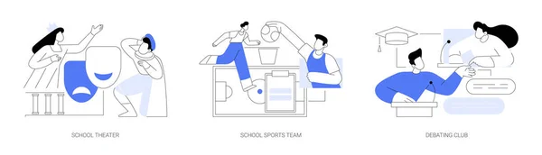 School Activity Abstract Concept Vector Illustration Set School Theater Sports — Stock Vector