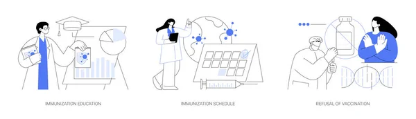 Salud Pública Concepto Abstracto Vector Ilustración Conjunto Educación Calendario Vacunación — Vector de stock