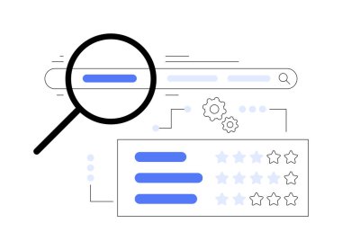 Anahtar kelime soyut konsept vektör çizimi. Profesyonel SEO servisi, web sitesi sıralaması, arama optimizasyonu, anahtar kelime araştırması, şirket sayfası navigasyon çubuğu, UI ögesi soyut metaforu.