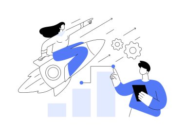 İtibar yönetimi soyut konsept vektör çizimi. Dijital pazarlama hizmeti, web sayfası navigasyon, halkla ilişkiler, iletişim stratejisi, sosyal medya, UI menü çubuğu soyut metafor.