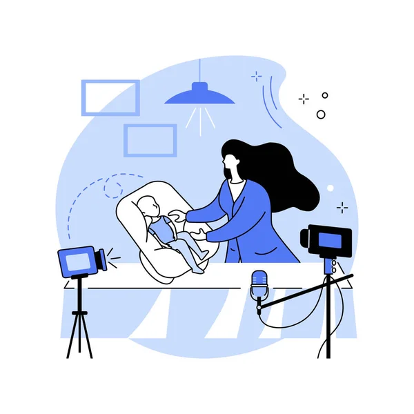Sleep Consultant Isolated Cartoon Vector Illustrations Woman Conduction Newborn Sleep — Stock Vector
