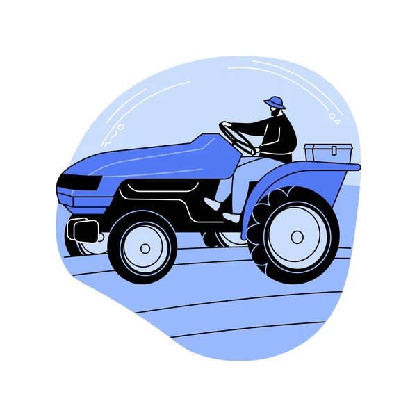 Préparation Illustrations Vectorielles Dessins Animés Isolées Sol Agriculteur Sur Tracteur — Image vectorielle