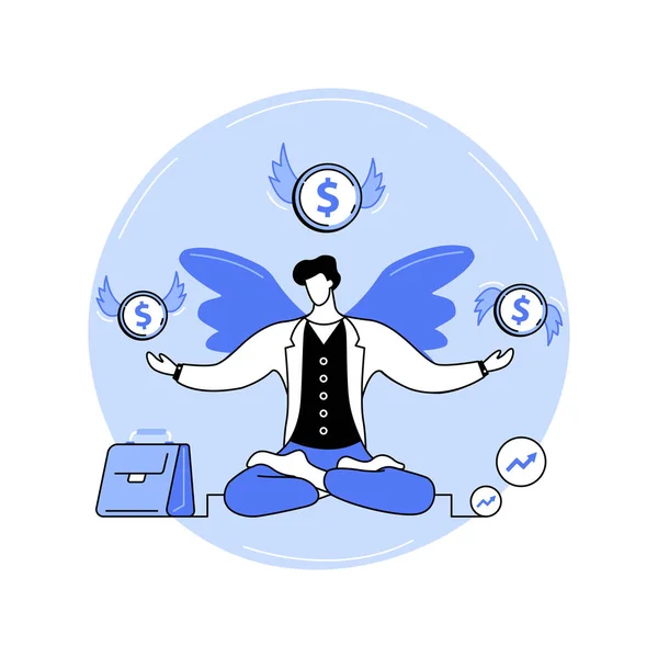 Business Angel Isolerade Tecknad Vektor Illustrationer Leende Ängel Investerare Informell — Stock vektor