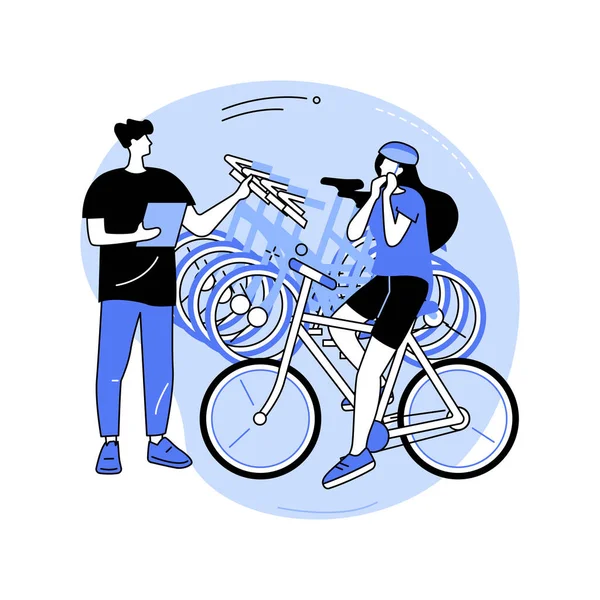 Trouvez Vélo Parfait Isolé Illustrations Vectorielles Dessin Animé Jeune Femme — Image vectorielle