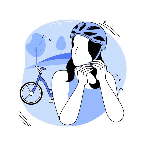 Sicheres Radfahren Isolierte Cartoon Vektor Illustrationen Lächeln Mädchen Trägt Einen — Stockvektor