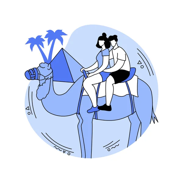 Desert Tour Geïsoleerde Cartoon Vector Illustraties Paar Heeft Een Kameel — Stockvector